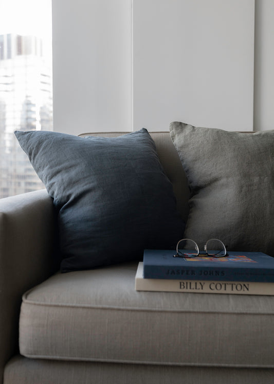 Charcoal Linen Cushion Cover